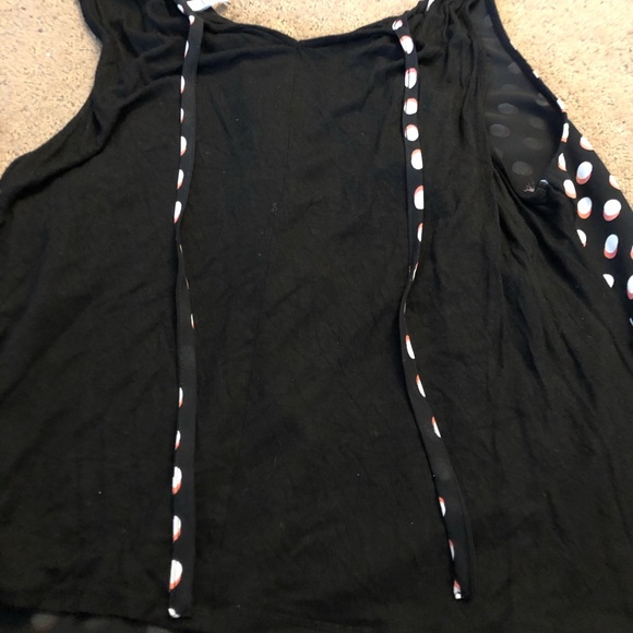ELLE black polka dot tank top - Picture 2 of 3